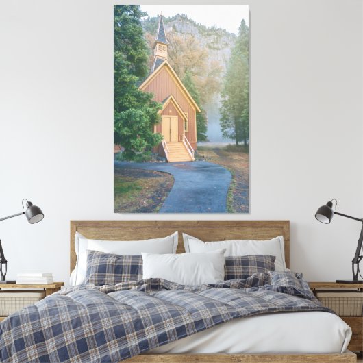 Yosemite Chapel Canvas Afdruk (Insitu (Slaapkamer))