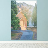 Yosemite Chapel Canvas Afdruk (Insitu (Houten vloer))