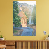 Yosemite Chapel Canvas Afdruk (Insitu (Woonkamer))