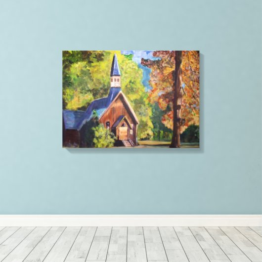 Yosemite Chapel Verpakt Canvas (Insitu (Houten vloer))