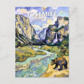 Yosemite El Capitan Bear Tunnel View Van Gogh Art Briefkaart (Voorkant)