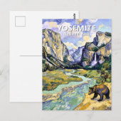 Yosemite El Capitan Bear Tunnel View Van Gogh Kuns Briefkaart (Voorkant / Achterkant)
