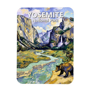 Yosemite El Capitan Bear Tunnel View Van Gogh Kuns Magneet
