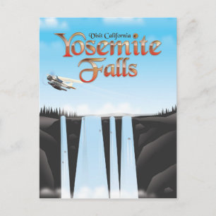 Yosemite Falls Californië reisposter Briefkaart