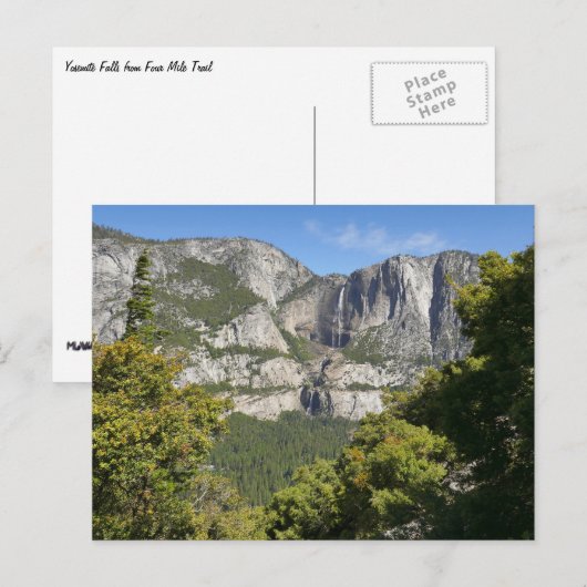 Yosemite Falls from Four Mile Trail Briefkaart (Voorkant / Achterkant)