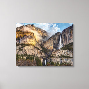 Yosemite Falls landschap, Californië Canvas Afdruk