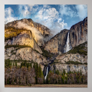 Yosemite Falls landschap, Californië Poster