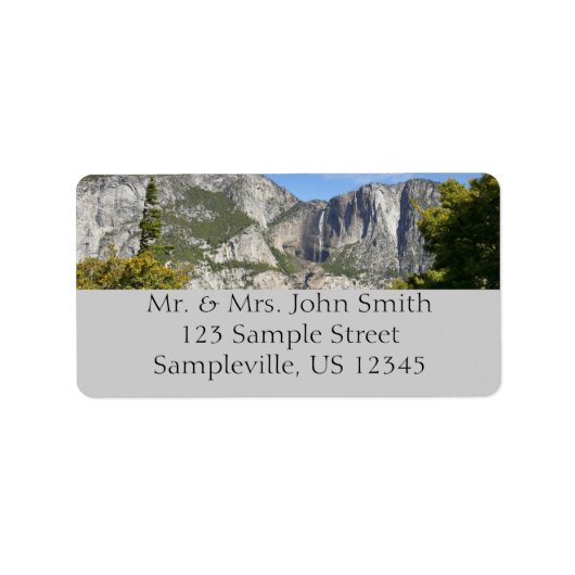 Yosemite Falls vanaf Four Mile Trail Etiket (Voorkant)