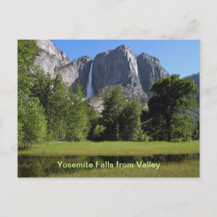 Yosemite Falls vanuit de vallei in Californië Briefkaart