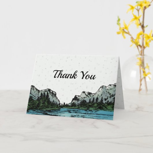 Yosemite Geïnspireerd bedankt Kaart (Gele Bloem)