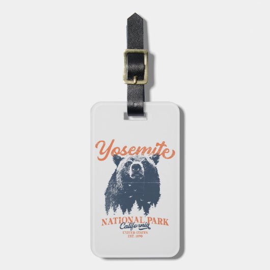 Yosemite Grizzly Beer, Californië Bagagelabel (Voorkant verticaal)