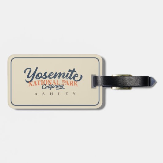 Yosemite Grizzly Beer, Californië Bagagelabel (Achterkant horizontaal)