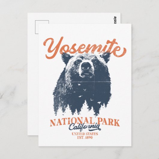 Yosemite Grizzly Beer, Californië Briefkaart (Voorkant / Achterkant)