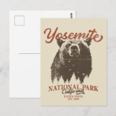 Yosemite Grizzly Beer, Californië Briefkaart (Voorkant / Achterkant)