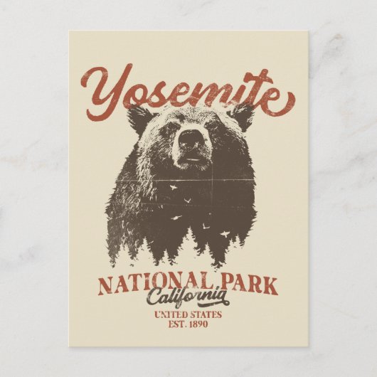 Yosemite Grizzly Beer, Californië Briefkaart (Voorkant)
