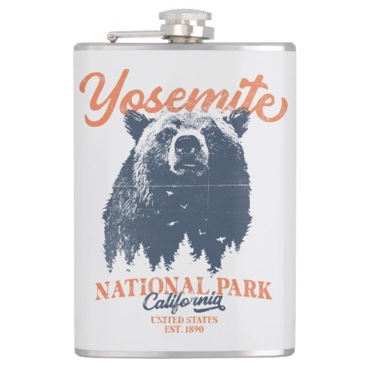 Yosemite Grizzly Beer, Californië Heupfles (Voorkant)