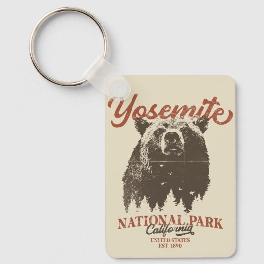 Yosemite Grizzly Beer, Californië Sleutelhanger (Voorkant)