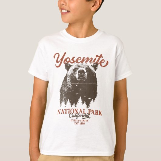 Yosemite Grizzly Beer, Californië T-shirt (Voorkant)
