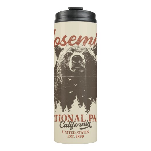 Yosemite Grizzly Beer, Californië Thermosbeker (Voorkant)