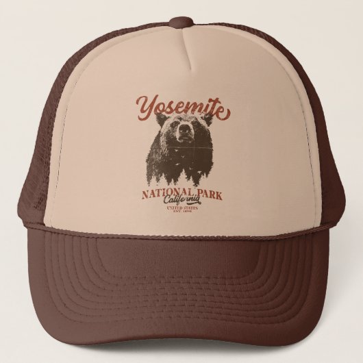 Yosemite Grizzly Beer, Californië Trucker Pet (Voorkant)