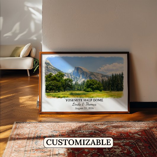 Yosemite Half Dome California Poster, Aquarel, Poster