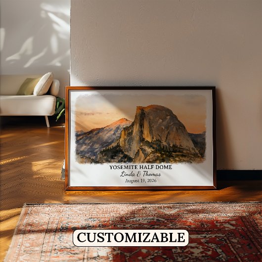Yosemite Half Dome California Poster, Aquarel, Poster