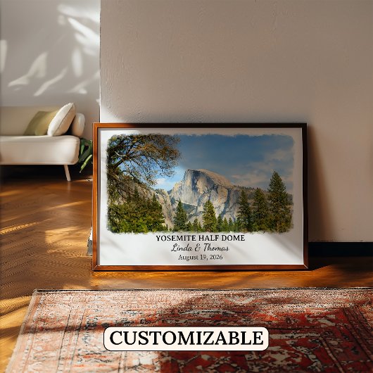 Yosemite Half Dome California Poster, Aquarel, Poster