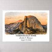Yosemite Half Dome California Poster, Aquarel, Poster (Voorkant)