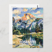 Yosemite Half Dome Colorful Van Gogh Custom Text Briefkaart (Voorkant / Achterkant)