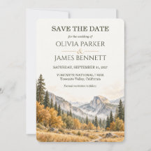 Yosemite Half Dome Herfst Watercolor Trouwdag