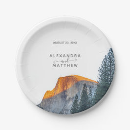 Yosemite Half Dome Sunset Trouwpapier Borden Papieren Bordje