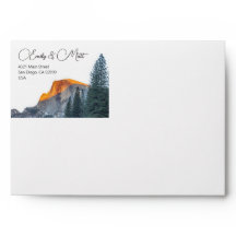 Yosemite Half Dome Sunset Wedding Envelope