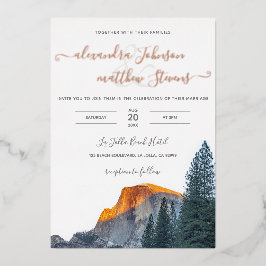 Yosemite Half Dome Sunset Wedding Folie Invitation Uitnodiging