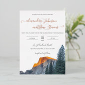Yosemite Half Dome Sunset Wedding Folie Invitation Uitnodiging (Staand Voorkant)