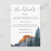 Yosemite Half Dome Sunset Wedding Informatiekaartje (Voorkant)