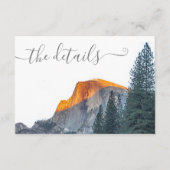 Yosemite Half Dome Sunset Wedding Informatiekaartje (Voorkant)