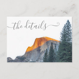 Yosemite Half Dome Sunset Wedding Informatiekaartje