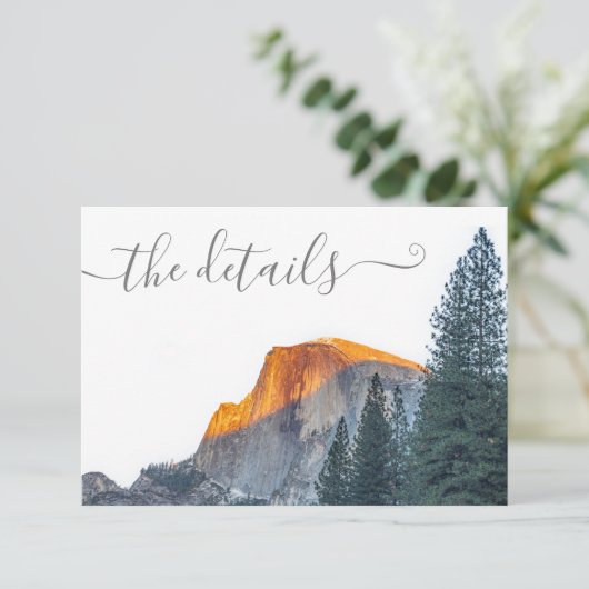 Yosemite Half Dome Sunset Wedding Informatiekaartje (Staand voorkant)