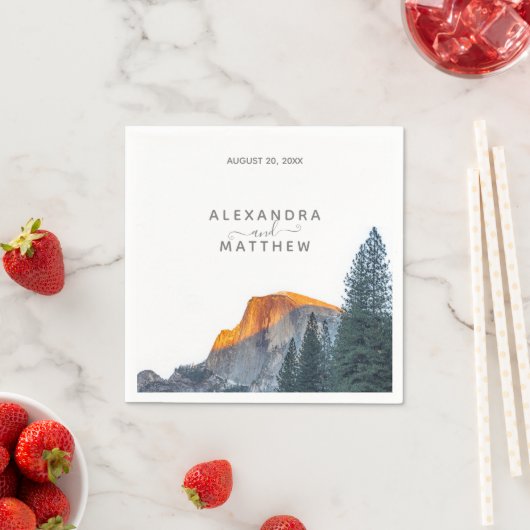 Yosemite Half Dome Sunset Wedding Napkins Servet (Insitu)