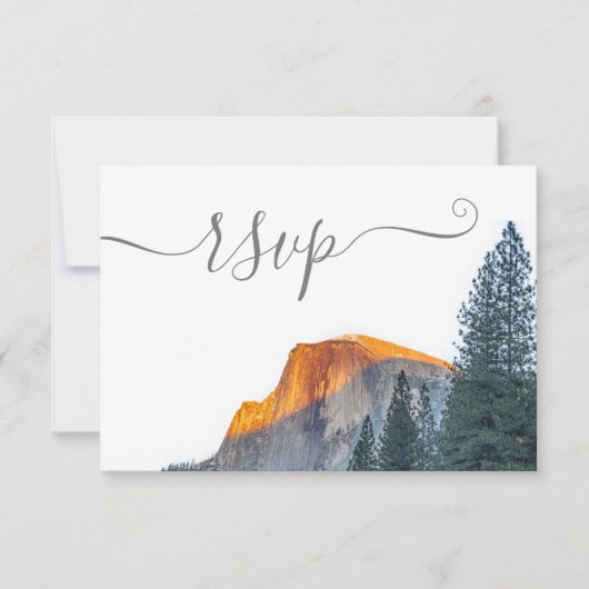 Yosemite Half Dome Sunset Wedding RSVP Kaart (Voorkant)