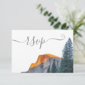 Yosemite Half Dome Sunset Wedding RSVP Kaart (Staand voorkant)
