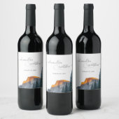 Yosemite Half Dome Sunset Wine Label Wijn Etiket (Flessen)
