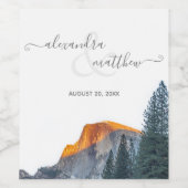 Yosemite Half Dome Sunset Wine Label Wijn Etiket (Enkel label)