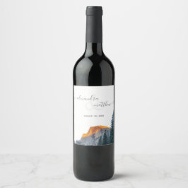 Yosemite Half Dome Sunset Wine Label Wijn Etiket