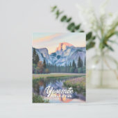 Yosemite Half Dome Zonsondergang Weide Landschap A Briefkaart (Staand voorkant)