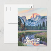 Yosemite Half Dome Zonsondergang Weide Landschap A Briefkaart (Voorkant / Achterkant)