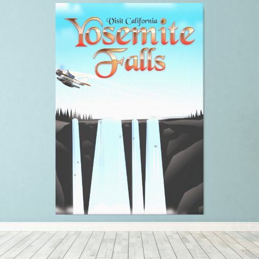 Yosemite Herfsten California reisposter Canvas Afdruk (Insitu (Houten vloer))