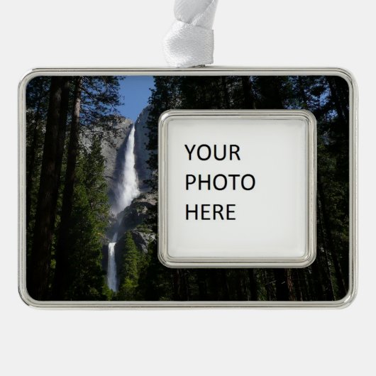 Yosemite Herfsten en Bossen Verzilverd Omlijst Ornament (Voorkant)