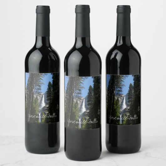 Yosemite Herfsten en Bossen Wijn Etiket (Flessen)