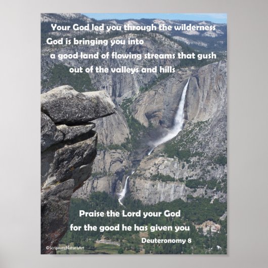 Yosemite Herfsten, Glacier Point, Deuteronomie 8 Poster (Voorkant)